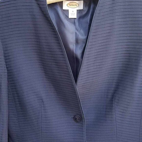 Stunning Talbots Navy Silk Textured Jacket size 4 - Picture 12 of 13